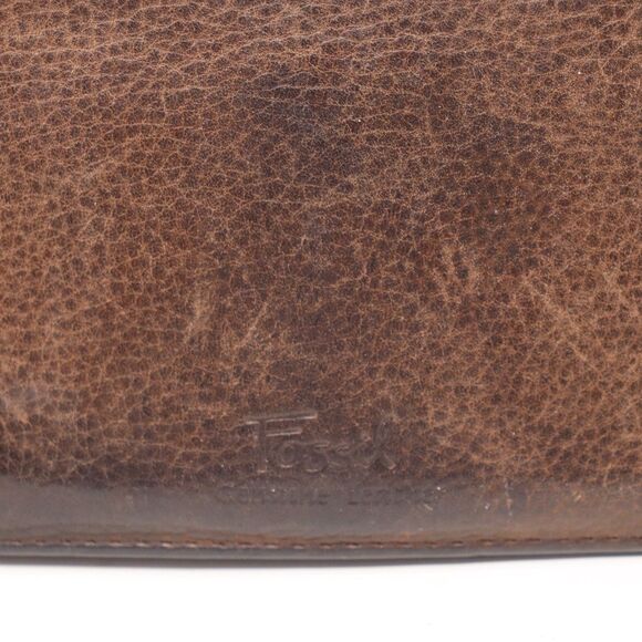 Fossil Wallet Brown Leather Clutch Used Very Good Condition - Picture 2 of 5